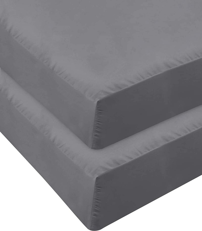 DESTINY CRESCENT BED Micro Fiber 2 Twin XL Fitted Bed Sheets (2-Pack) Soft and Comfy - Twin Extra Long  15"" Deep Pocket  39"" x 80"" Great for Dorm Room  Hospital and Split King Dual Adjustable Beds (Twin XL  Grey) - Image 2